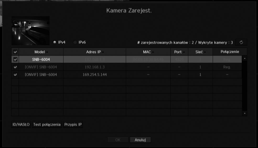 2. Rejestrowanie kamery W tej części omówiony jest sposób rejestrowania oraz łączenia kamer z poszczególnymi kanałami.