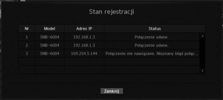 (Jeżeli nowe ID/HASŁO nie zostanie zarejestrowane, używana będzie kombinacja domyślna opcji ID/HASŁO). c Kliknij <Test połączenia>. d Sprawdź wynik połączenia.