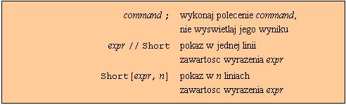 17 z 52 2006-11-12 14:07 In[40]:= Out[40]= Part[e, 4] In[41]:= Out[41]= r = (1 + x)/(2 (2 - y)) In[42]:= Out[42]= Denominator[%] Wyswietlanie wynikow obliczen In[43]:=