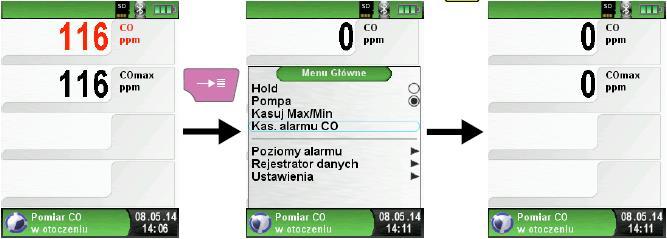 zostaje ona wyświetlana w kolorze czerwonym alarm dźwiękowy jest również