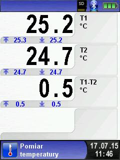 Zapisana zostaje także najmniejsza i największa różnica temperatur.