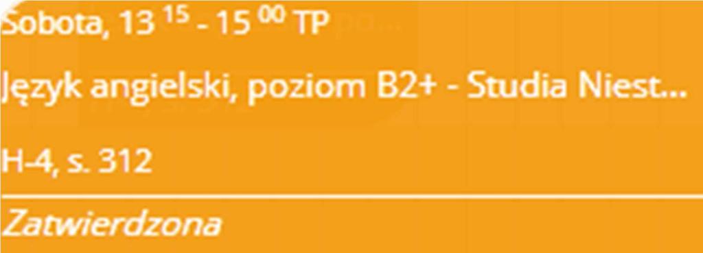 Rys. 35 Na siatce zajęć prezentowane są tylko i wyłącznie zajęcia,