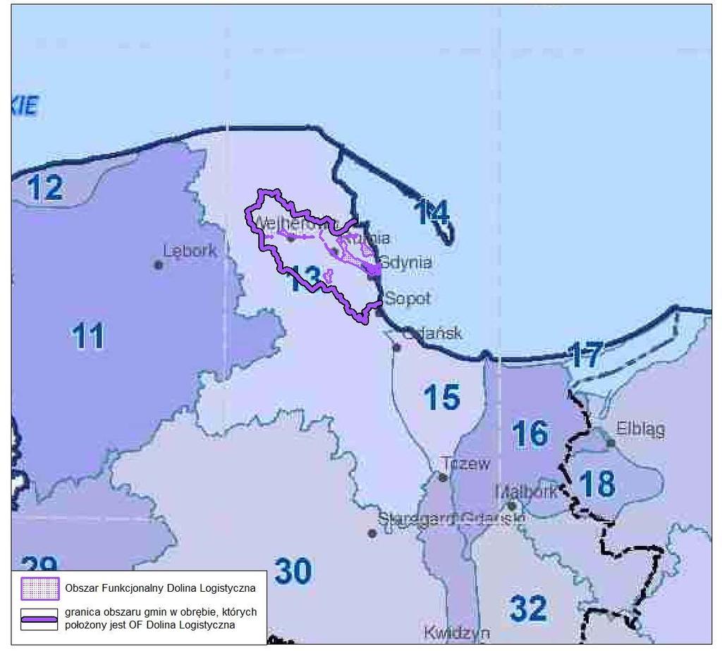 37 Rys. 6 OF Dolina Logistyczna i obszar gmin, w obrębie którego położony jest OF, na tle Jednolitych Części Wód Podziemnych. Źródło: Plan gospodarowania wodami na obszarze dorzecza Wisły (M.P. z 2011 Nr 49, poz.