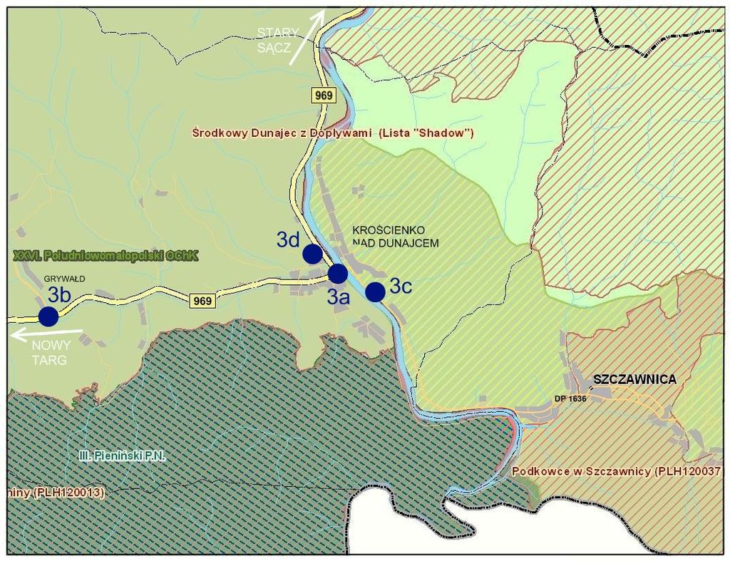 Rejon 3. Krościenko n/dunajcem, Szczawnica i okolice 1. Plan orientacyjny rejonu: I. MAŁE MODERNIZACJE UKŁADU TRANSPORTOWEGO 2.