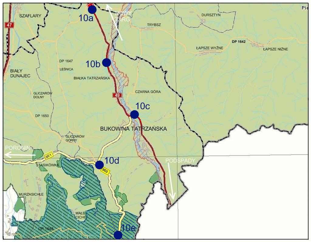 Rejon 10. Bukowina Tatrzańska 1. Plan orientacyjny rejonu: I. MAŁE MODERNIZACJE UKŁADU TRANSPORTOWEGO 2.