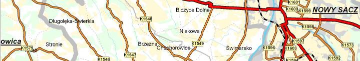 Rejon15. Powiat nowosądecki 1.Plan orientacyjny rejonu: I. MAŁE MODERNIZACJE UKŁADU TRANSPORTOWEGO 2.