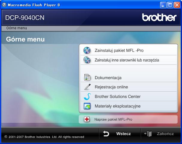 Informacje ogólne Przeglądanie dokumentacji Przeglądanie dokumentacji (Windows ) Aby przejrzeć dokumentację, w menu Start z grupy programów wybierz pozycję Brother, DP-9040N lub DP-9042DN, a