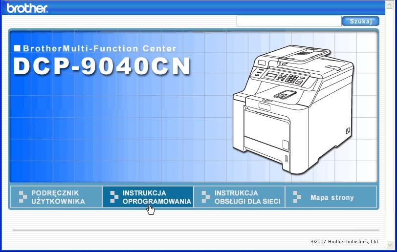 5 Funkcje oprogramowania i sieciowe 5 Podręcznik użytkownika na dysku D-ROM zawiera Instrukcja oprogramowania Instrukcję oprogramowania i Instrukcję obsługi dla sieci z opisem funkcji dostępnych po