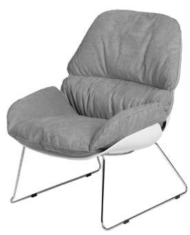 Fotel Linara to także doskonałe połączenie dobrego stylu z komfortem użytkowania, który zapewnia tkanina Petrus.