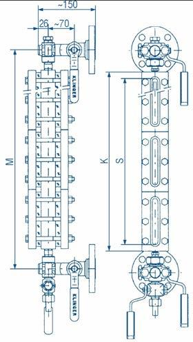 wielkość T 50-DG T 50-D Wymiary długość K D K+10 nr część FS/H M/H 1 korpus ASTM A 105 AISI 316 2 pokrywa stal 3 uszczelka (Glasdichtung) grafit 4 podkładka (Glasbeilage) SIL 5 szkło transparentne