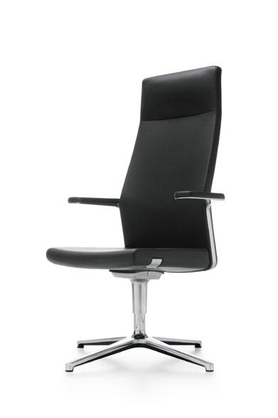 MyTurn Design: Paul Brooks MYTURN 10FZ CHROM O MYTURN 20F CHROM O Wyjątkowo elegancki i komfortowy fotel gabinetowy. Precyzyjne detale aluminiowe, estetyczne wykończenie również od dołu mebli.