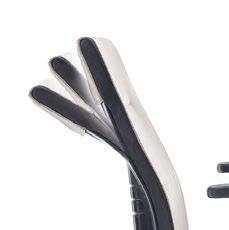 Flexible backrest construction enables its tilt of up to 45 degrees.