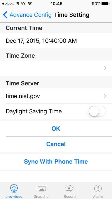 Sync With Phone Time synchronizowanie daty i czasu z telefonem. 5.