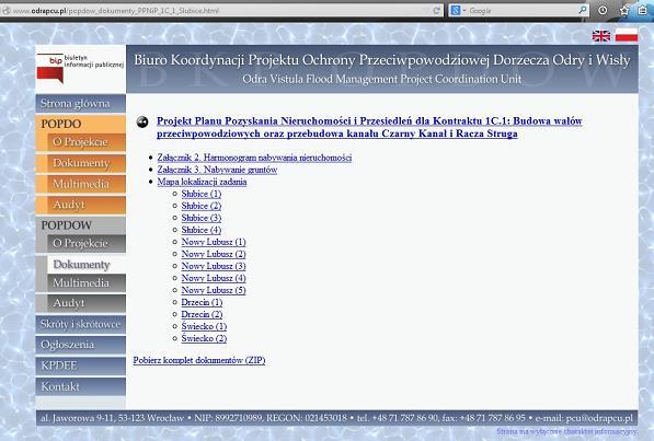 Ryc. 3 Wersja elektroniczna projektu PPNiP wraz z obwieszczeniem dotyczącym procesu