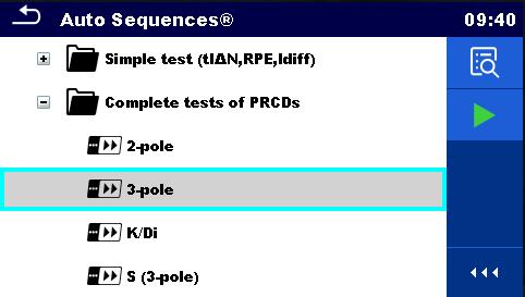 Kompleksowe testowanie wyłączników RCD oraz PRCD Tester MI 3360 OmegaPAT XA może wykonywać kompleksowe badania wyłączników PRCD uwzględniające: Test przerwy w przewodzie (PRCD) Test przewodu PE