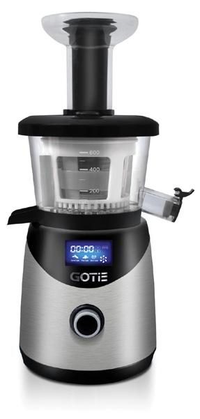 GSJ-840M 5 WYCISKARKA WOLNOOBROTOWA BPA free elementy pozbawione bisfenolu A sterowanie mikroprocesorowe wskaźnik czasu pracy 4 tryby pracy 3 prędkości obrotowe dostosowane do różnych rodzajów