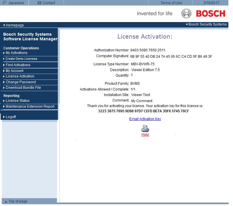 14 pl Pierwsze kroki Bosch Video Management System 3. Zostanie wyświetlone okno Aktywacja licencji : 4.