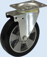Koła alumniowo-gumowe / Aluminium and rubber wheels Numer Number of Ø 125 A20G 50 15 38 0,60 200 6202 Ø 125 A20GS 50 15 38 0,60 200 6202 Ø 160 A70G 60 20 40 1,12 300 6204 Ø 160 A70GS 60 20 40 1,12