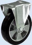 Koła aluminiowo-gumowe w obudowach stałych / Aluminium and rubber wheels in steady housings Ø 125 A23G 80x107 165 1,96 200 Ø 160 A73G 80x107 188 1,92 300 Ø 180 A53G 80x107 222 2,27 300 Ø 200 A83G