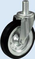 Ø 250 93 80x107 284 3,60 220 Koła metalowo-gumowe w obudowach z trzpieniem / Metal and rubber wheels in housings with arbor Ø 80 5 100 82 M10, 0,75 60 Ø 80 7H 100 82 M12, 0,80 60 Ø15, Ø 100 14 120 91