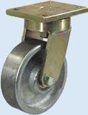 1200 6204 Koła żeliwne do dużych obciążeń w obudowach skrętnych / Heavy duty cast iron wheels in swivel housings Ø 80 3Z 60x80 134 78 3,60 600 Ø 100 12Z