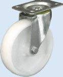 Koła tworzywowe w obudowach skrętnych / Plastic wheels in swivel housings Ø 80 3B 60x80 104 82 0,68 100 Ø 80 6BH 60x80 104 82 0,72 100 Ø 100 12B 60x80 123 91 0,73 100 Ø 100 15BH 60x80 123 91 0,77 100