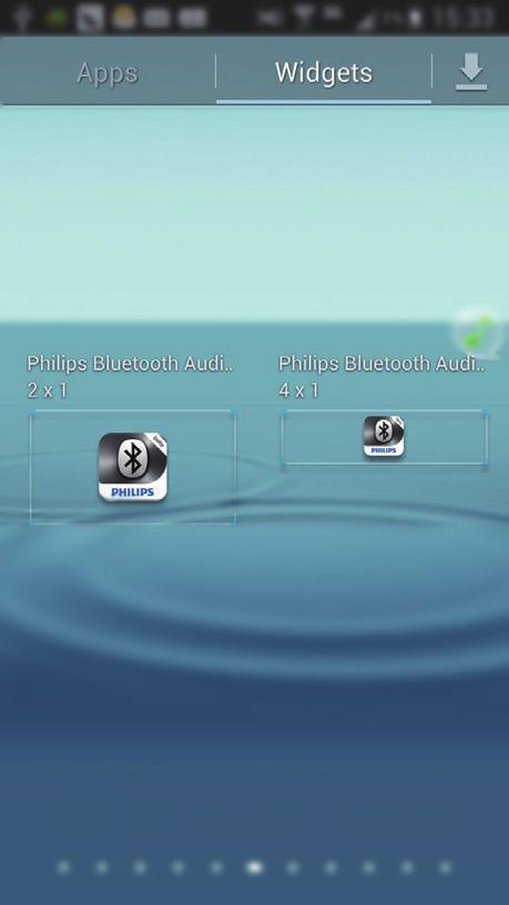 aplikacji Philips Bluetooth Audio Connect Apps Philips Bluetooth Audio Connect nawiązuje automatyczne połączenie Bluetooth, dodając skrót stacji dokującej do ekranu głównego w urządzeniu z systemem