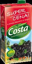 0,5l Napój Costa jabłkowy, pomarańczowy, czarna porzeczka 2l 3,29 + VAT 4,05 1,53 +