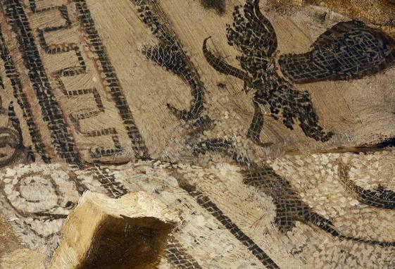 Widać charakterystyczny, spotykany też w innych obrazach (przeważnie w szkicach i dziełach nieukończonych)14 sposób malowania sylwetki człowieka.