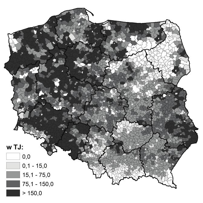 Potencjał energetyczny biomasy roślinnej i możliwości wykorzystania do celów 85 Zapotrzebowanie słomy na paszę i ściółkę zależy od stanu pogłowia zwierząt gospodarskich i okresu żywienia oraz od