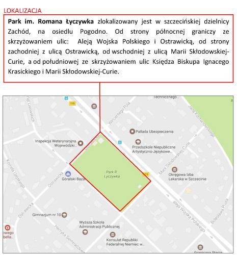 parkowe. W centralnej części parku utworzono pagórek ziemny o łagodnym spadku pełniący funkcję dekoracyjną.