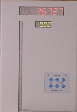 WSKAŹNIK GŁĘBOKOŚCI Elektroniczny Zespół Szybowy WJG-2 wyposażony jest w co najmniej 2 elementy wskazujące położenie naczynia: Wskaźnik głębokości i prędkości Elektronicznego Zespołu Szybowego WJG-2