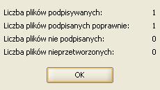 Rysunek 21: Podpisywanie - Wykonywanie podpisu Po zakończeniu procesu składania podpisu elektronicznego zostanie wyświetlone podsumowanie.