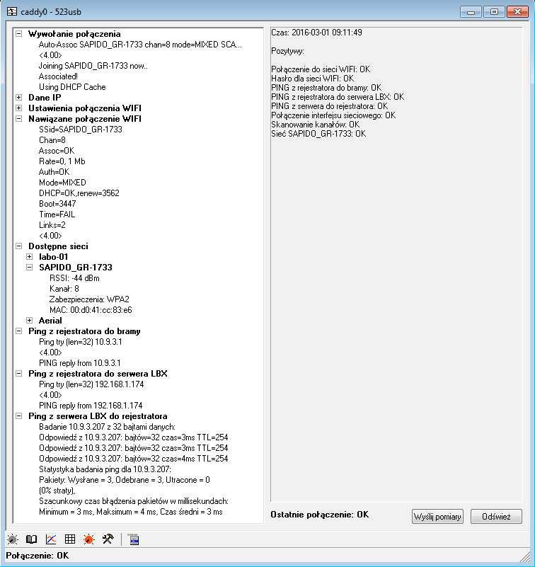 Moduł diagnostyczny Podczas połączenia LB-533 z programem LBX, poprzez USB, dostępny jest moduł diagnostyczny. Jest on pomocny przy rozwiązywaniu problemów z łącznością.