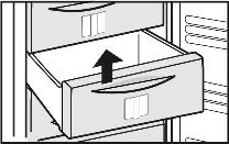 Obsługa u Górne szuflady wyjąć, a żywność ułożyć bezpośrednio na górnych półkach. w SuperFrost wyłącza się automatycznie.
