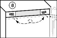u Za pomocą śrubokrętu zwolnić osłonę od strony uchwytu Fig. 6 (6) i wyjąć ją do zewnątrz. Fig. 6 u Odkręcić amortyzator zamykania drzwi (2 razy Torx 15) Fig. 5 (7).