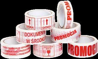 Taśmy pakowe z nadrukami informacyjnymi pozwalają na szybkie i łatwe przekazanie informacji odnośnie postępowania z przesyłką podczas
