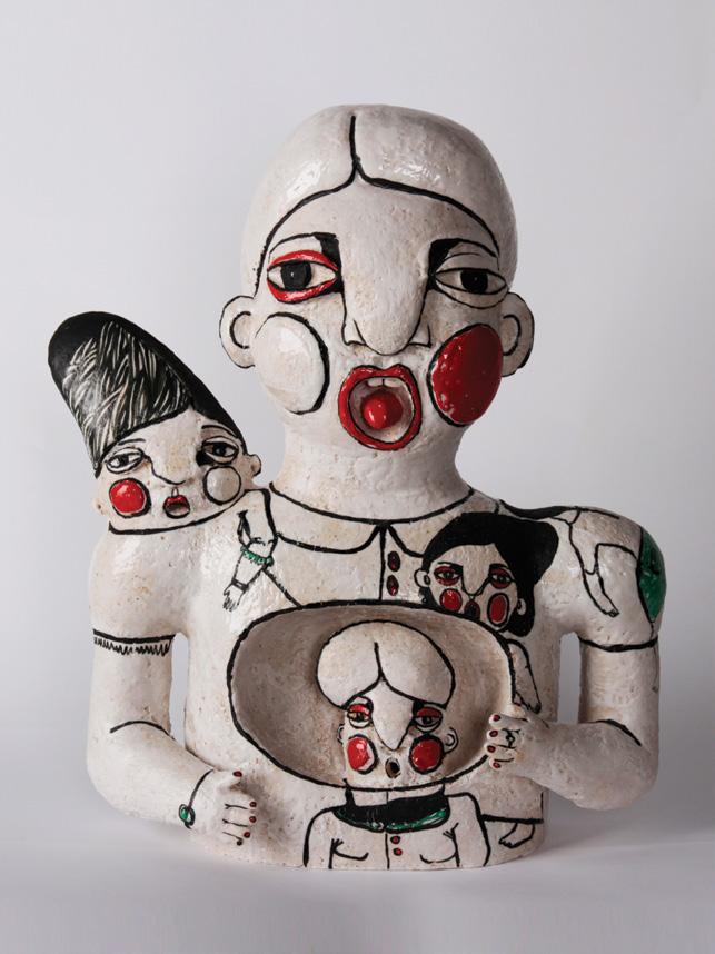 Samotna matka Single mother / 2014 Masa szamotowa, szkliwo, farba