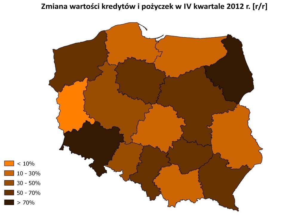 Kredyty o pożyczki W IV kwartale 2012 r.