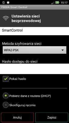 Należy zalogować się do wybranej sieci domowej po wciśnięciu przycisku Wi-Fi, a następnie wcisnąc Kontynuuj.