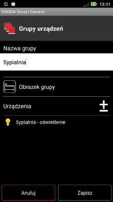 5. Działanie i konfiguracja 5.3 Tworzenie grup urządzeń W zakładce Ustawienia klikamy Grupy urządzeń. Aby dodać nową grupę wciskamy Dodaj grupę urządzeń.