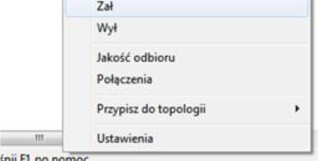 Widok/Pokaż jakość odbioru. Alternatywnie: Prawy przycisk myszy na urządzeniu - Jakość odbioru. 4. Połączenia modułu wej.