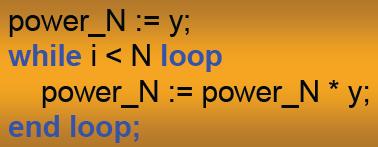 While Przykład: obliczenie y^n, N>2 Zakończenie