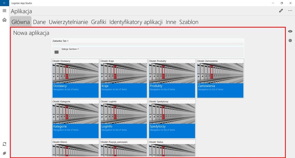 Dla każdej tablicy/widoku tworzy elementy (w tym formularze) umożliwiające