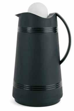 81907 Dzbanek do kawy z białego plastiku z czarną pokrywką, 1l. Wymiary: Ø 13,5cm wys. 27cm.