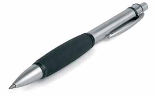 7x45 mm 3x30 mm Comfort Metalowy długopis z grubym wkładem żelowym i gumowym uchwytem. Wymiary: dł. 136mm. Pakowanie: pudełko 50 szt.