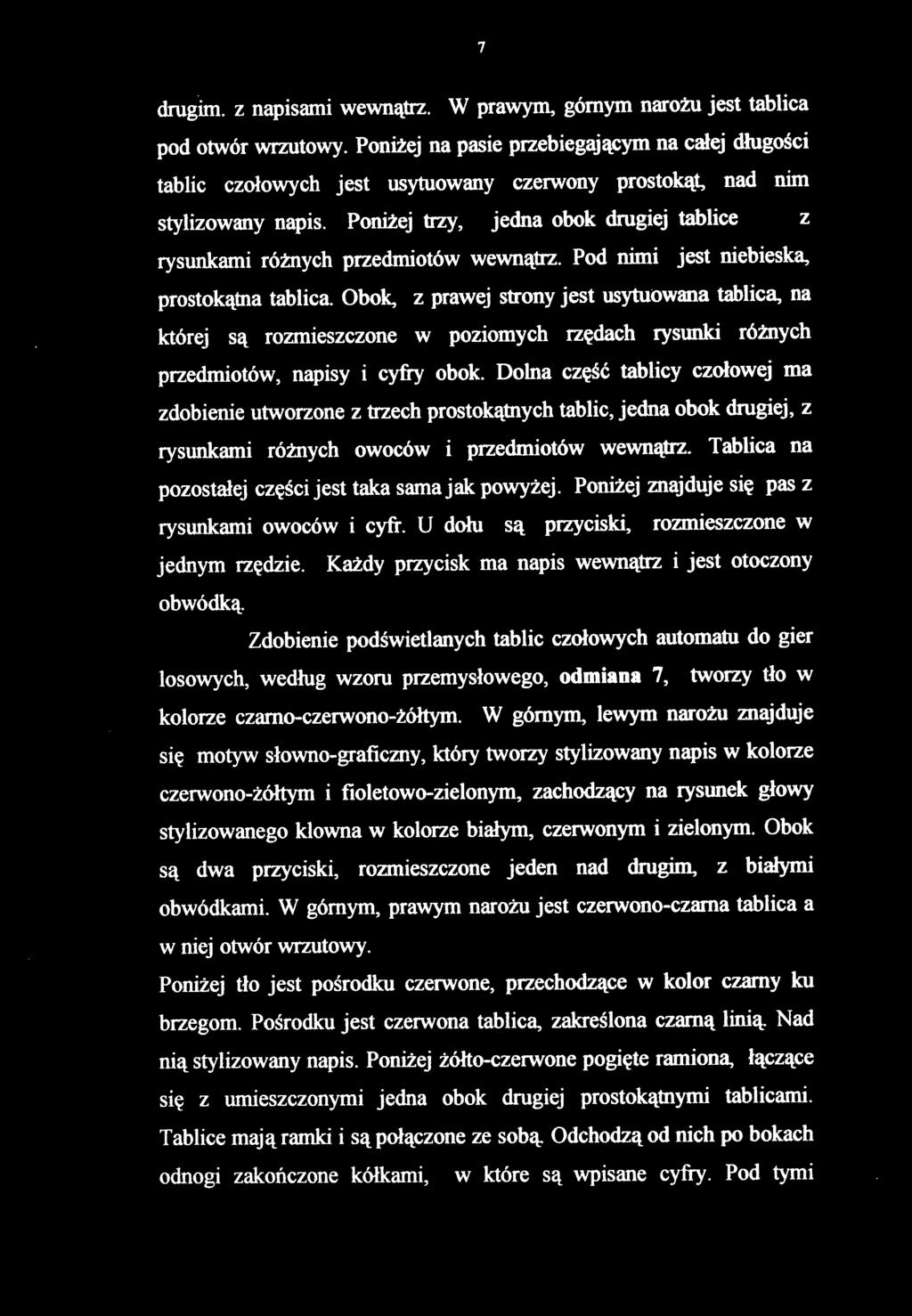 Poniżej trzy, jedna obok drugiej tablice z rysunkami różnych przedmiotów wewnątrz. Pod nimi jest niebieska, prostokątna tablica.