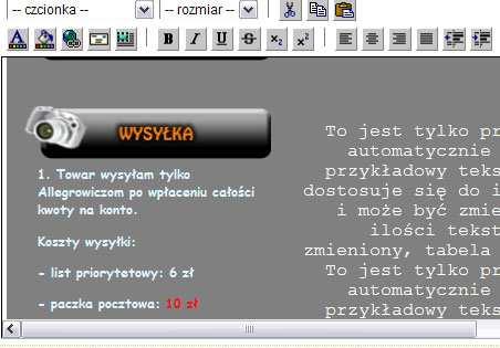 Po kliknięciu przycisku wybierz, zaznaczony fragment staje się czerwony, efekt możesz zobaczyć poniżej : Screen 10.