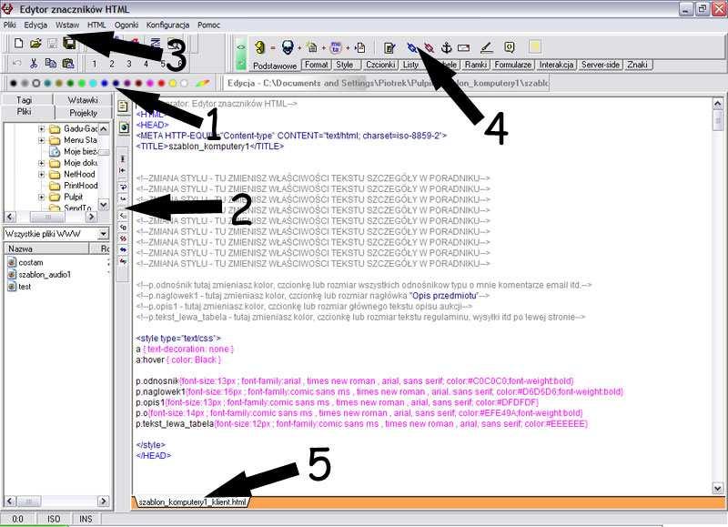 6. Przedstawienie programu Edytor Znaczników HTML a) opis podstawowych funkcji programu Aby edytować szablon od strony kodu HTML, warto zainstalować jeden z programów do jego edycji.