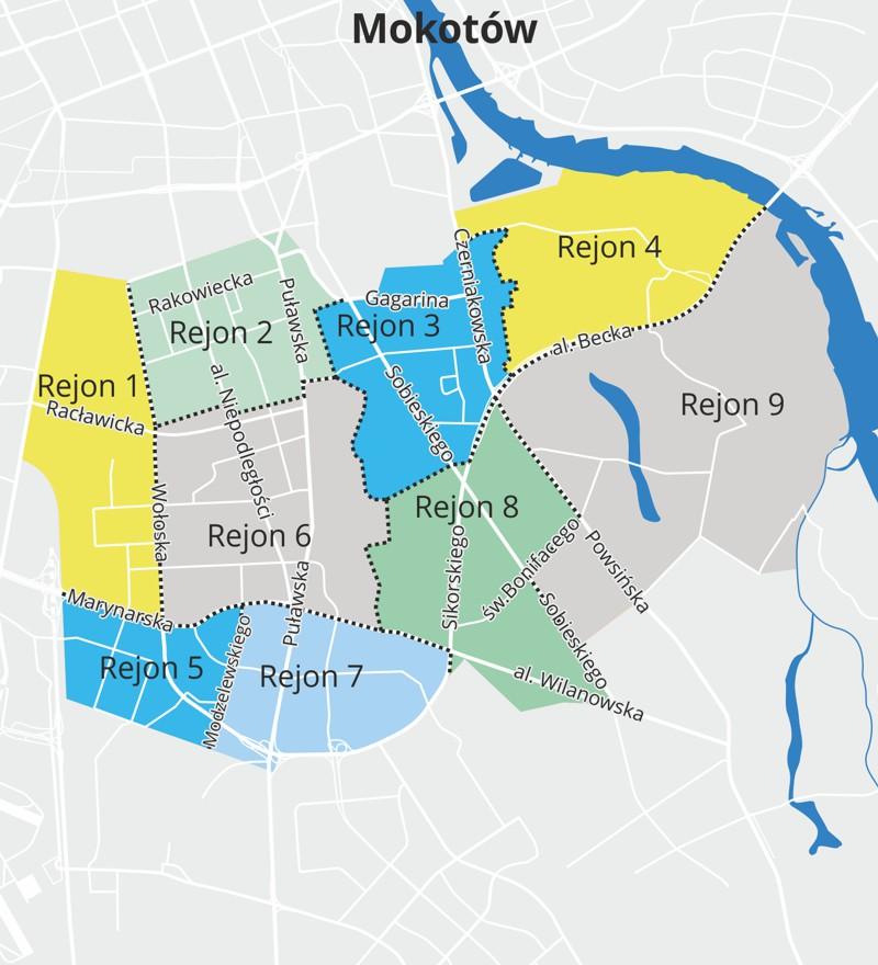Dzielnica MOKOTÓW Szczegółowe zasady Nie można zgłaszać projektów zlokalizowanych na terenie niebędącym własnością m.st. Warszawy.